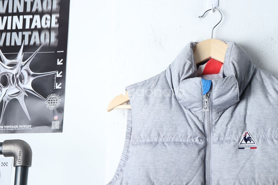 (S) 르꼬끄 패딩 점퍼자켓 그레이 덕다운 조끼--2