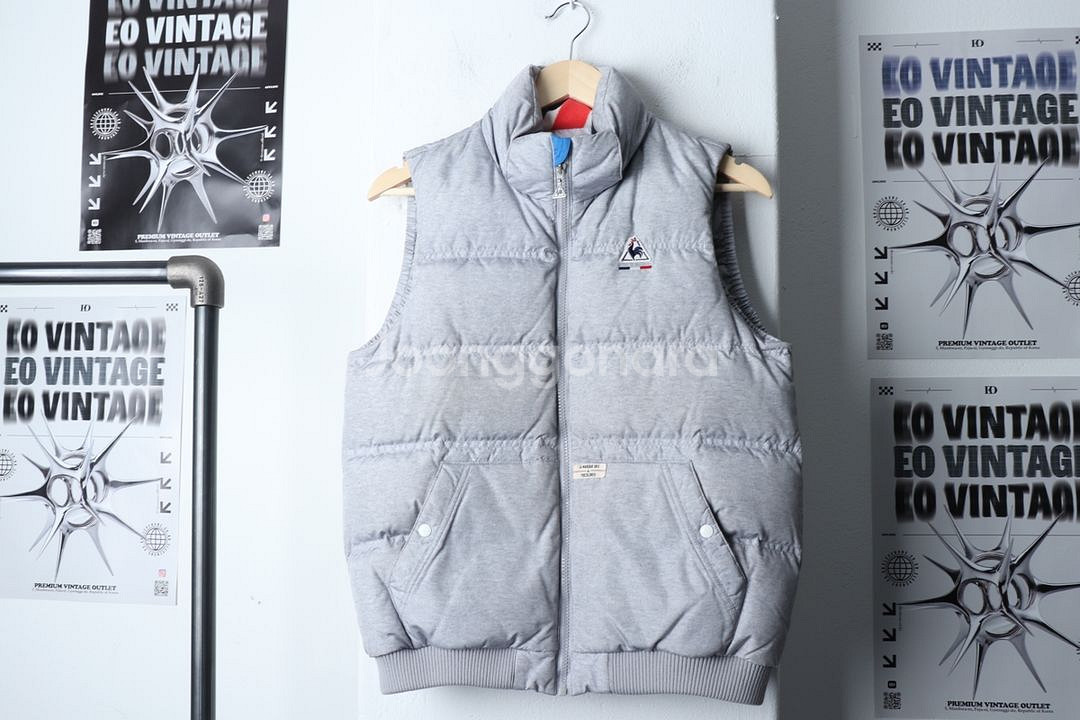 (S) 르꼬끄 패딩 점퍼자켓 그레이 덕다운 조끼--1