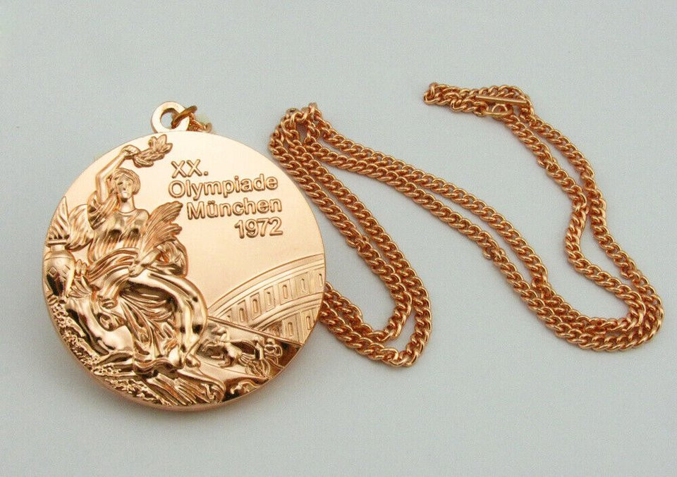 새 1972년 뮌헨 올림픽 동메달 메달 리본 기념 장식 이미지