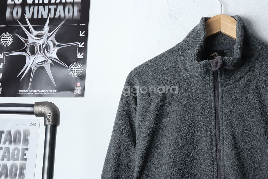 (XL) 아디다스 집업 바람막이 점퍼자켓 그레이--2