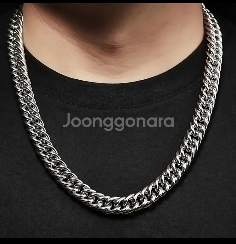 남성용 스테인리스 스틸 목걸이와 팔찌 세트, 11mm--5