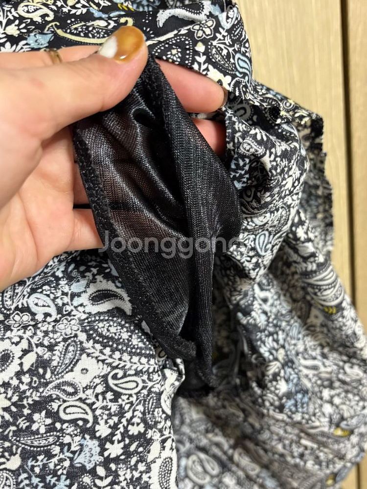 에스닉패턴 플레어 롱스커트--2