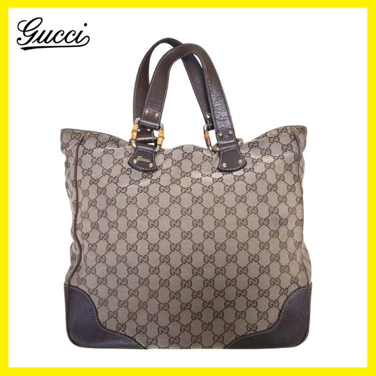 구찌 GG 캔버스 뱀부 토트백 베이지 가방 백 이미지