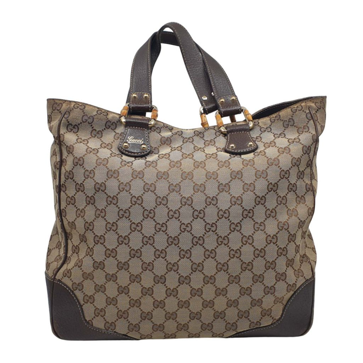 구찌 GG 캔버스 뱀부 토트백 베이지 가방 백 이미지