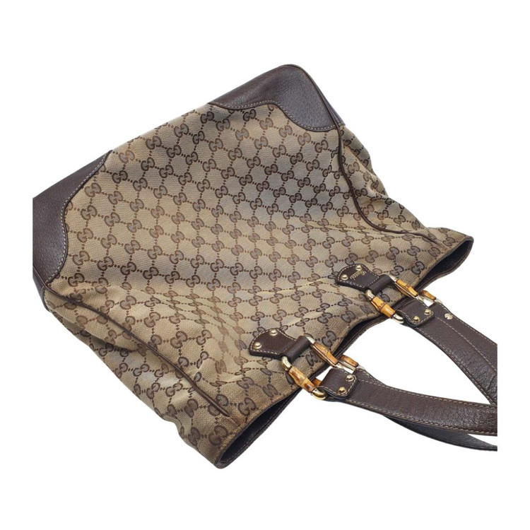 구찌 GG 캔버스 뱀부 토트백 베이지 가방 백 이미지