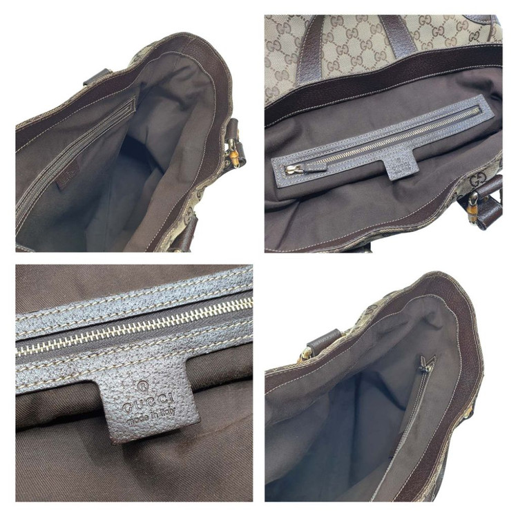 구찌 GG 캔버스 뱀부 토트백 베이지 가방 백 이미지