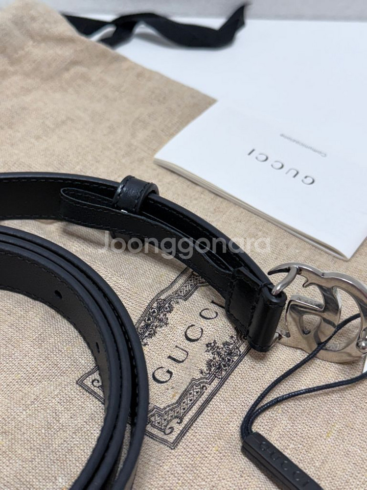 (새상품)구찌 GG 마몬트 씬 벨트 은장--5