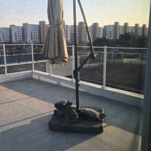 대형 야외 테라스 파라솔 세트