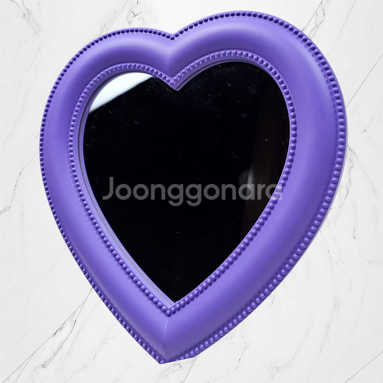 [소] 미니 보라색 거울 화장대거울 하트거울 메이크업--1