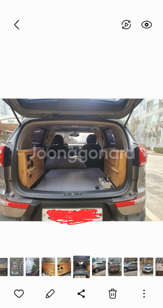 차박 캠핑용 스포티지R 중고매매--8