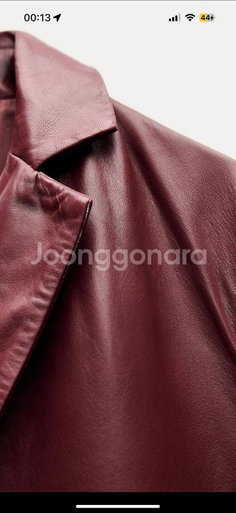 택O 새 상품 자라 양가죽 블레이저 버건디 L--2