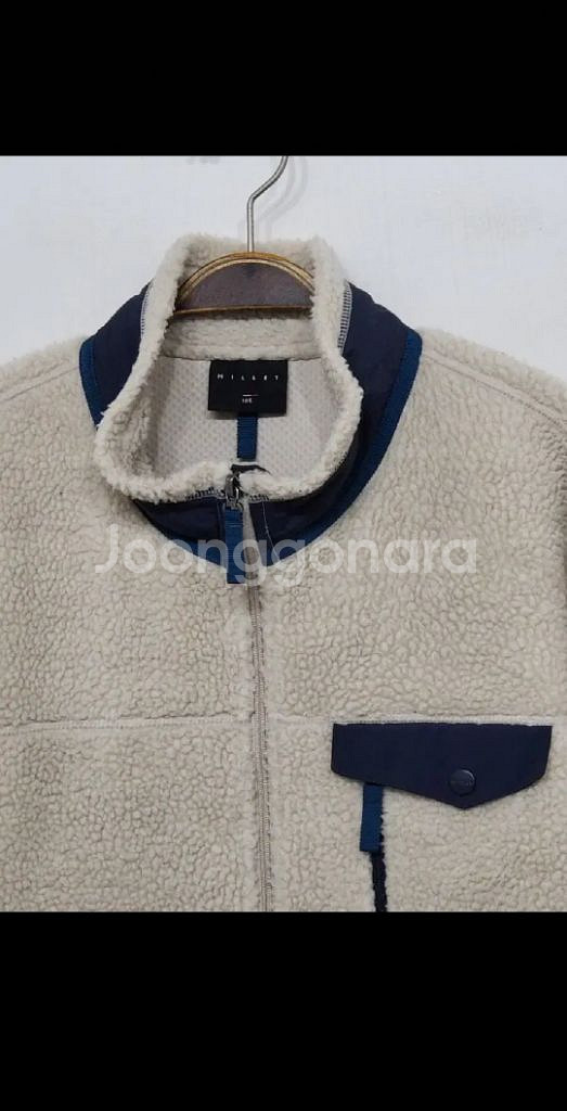 (105)밀레 뽀글이 점퍼 아이보리 후리스 자켓 플리스--1