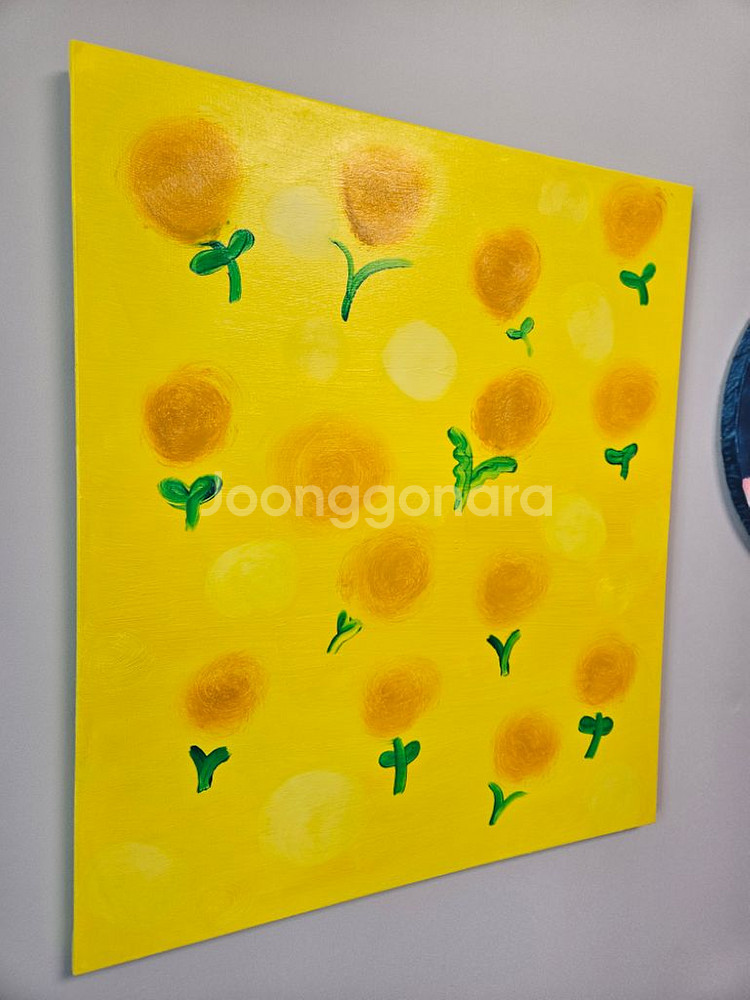 노란봄꽃유화그림--1