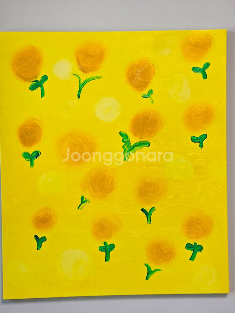 노란봄꽃유화그림--3