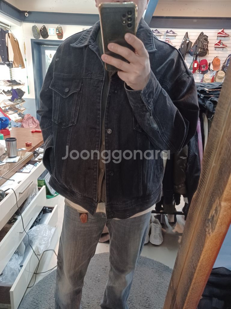 디앤에스알 흑청 데님자켓 xl--7