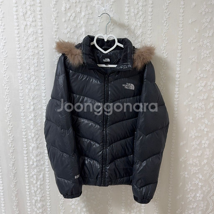 노스페이스 600 y2k 후드 퍼 구스 다운 숏패딩 블--1