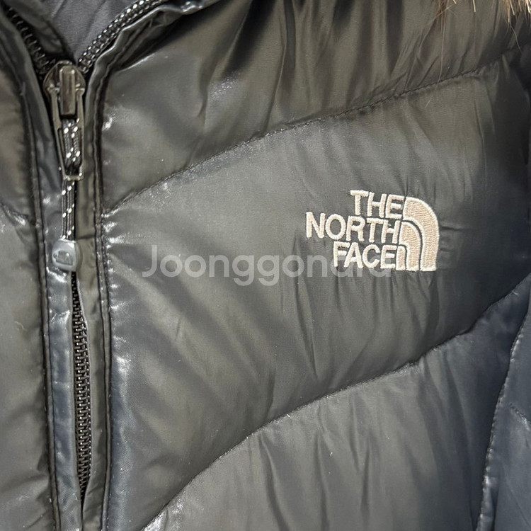 노스페이스 600 y2k 후드 퍼 구스 다운 숏패딩 블--5