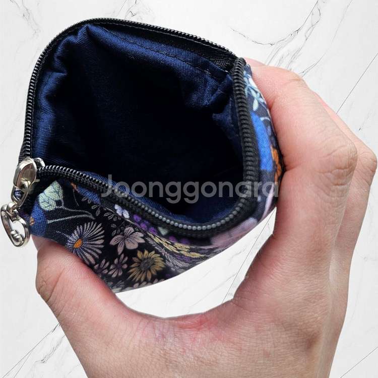 [새상품]핸드메이드 블루 플라워 파우치 카드지갑 동전지--6