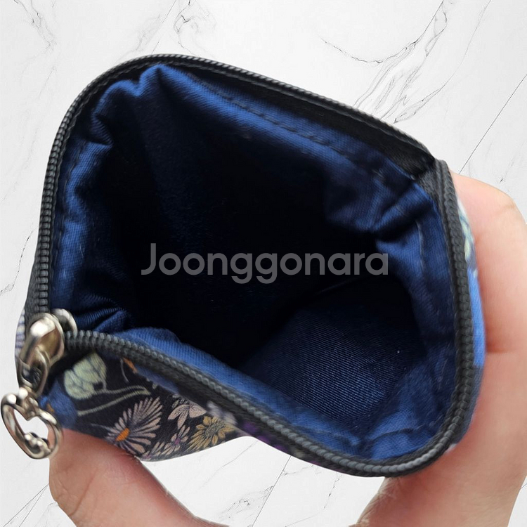 [새상품]핸드메이드 블루 플라워 파우치 카드지갑 동전지--7