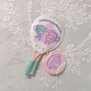 고전 키키라라 리틀트윈스타 테니스 거울 빗 세트 라켓