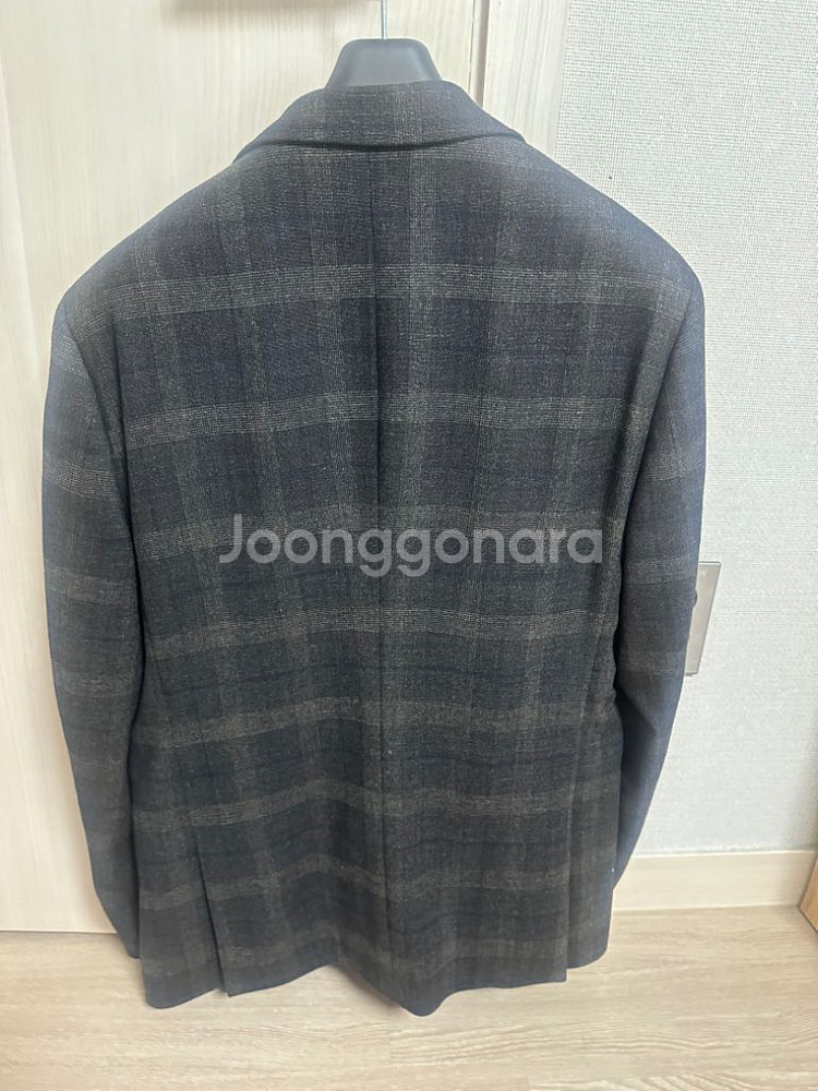 티아이포맨 체크 패턴 모 정장 블레이저 차콜--1