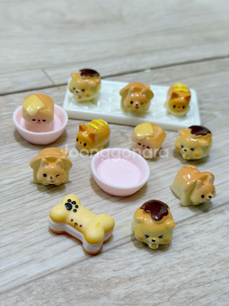빵 음식 디저트 강아지 모형 미니어처 새것 일괄--1
