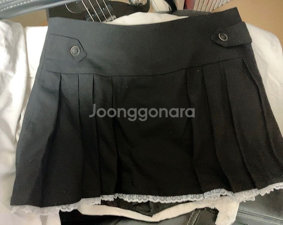 모일리 레이스 플리츠 스커츠 블랙 클리시어 드라이로즈--3
