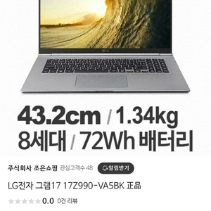 LG그램 17인치 17Z990-VA5BK