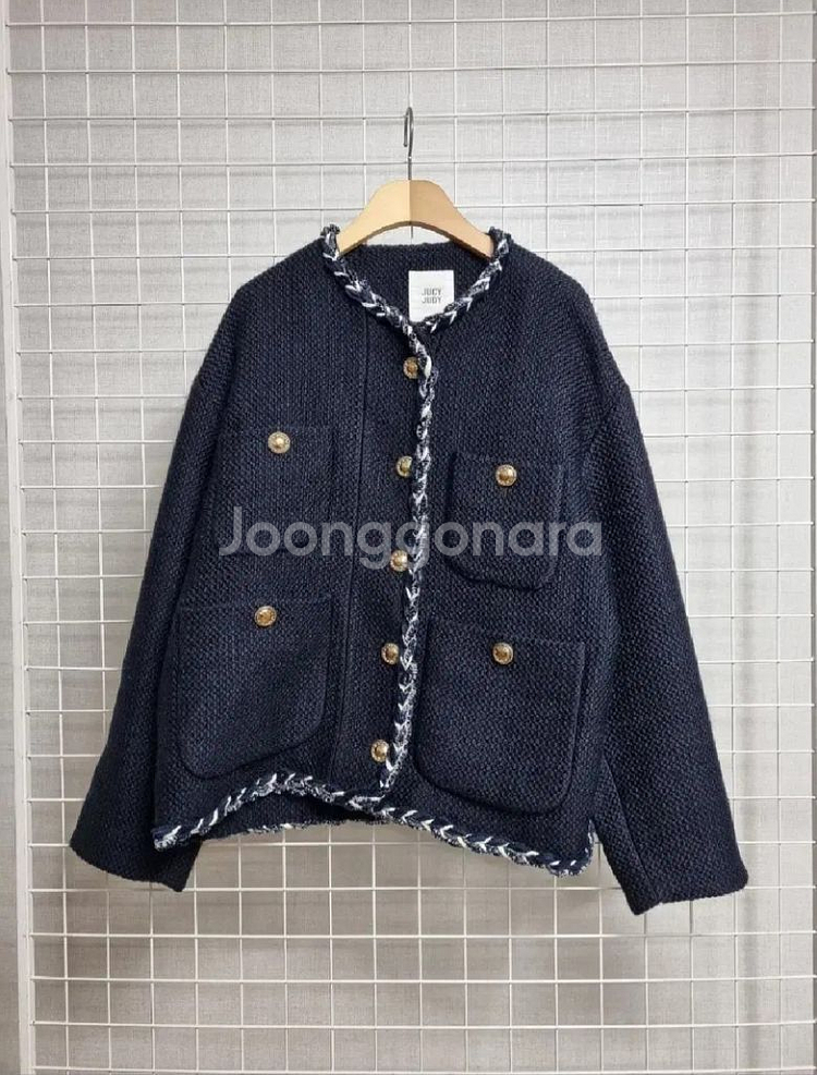 (택포) 쥬시쥬디 트위드자켓 85 (네이비)가격내림--0