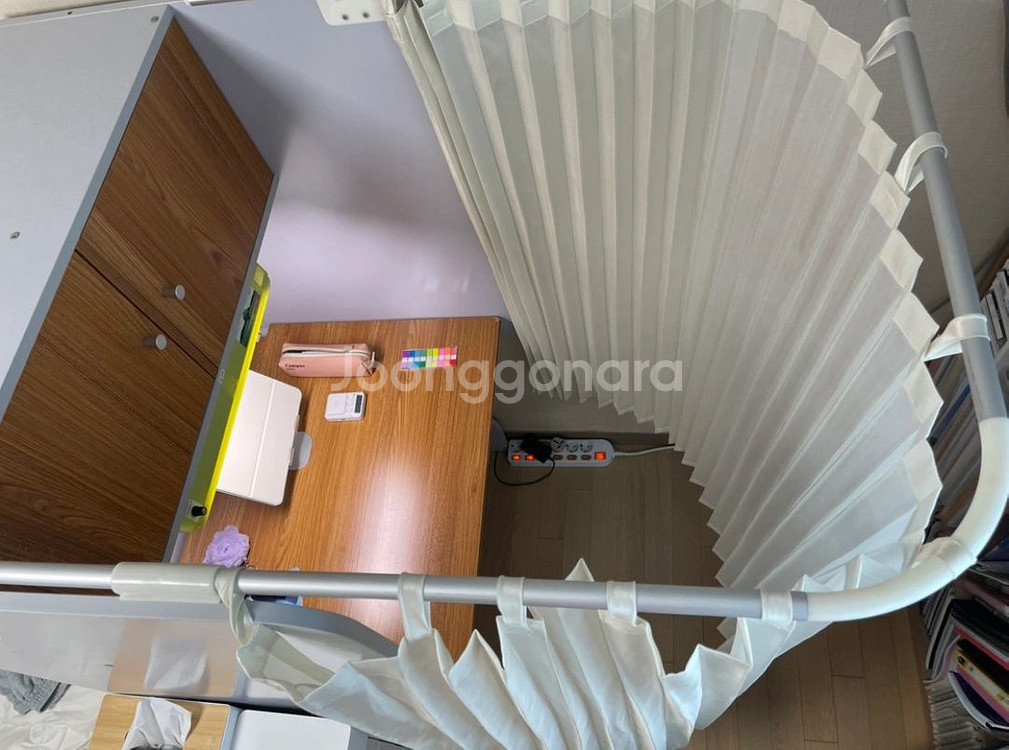 독서실 책상(커튼+led)--5