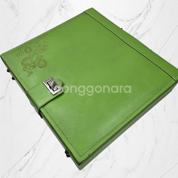 고급스러운 핸드메이드 그린 가죽 서류 가방 액자가방--1