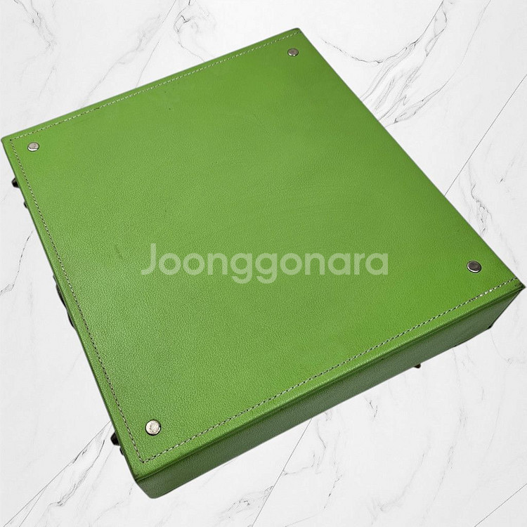 고급스러운 핸드메이드 그린 가죽 서류 가방 액자가방--6