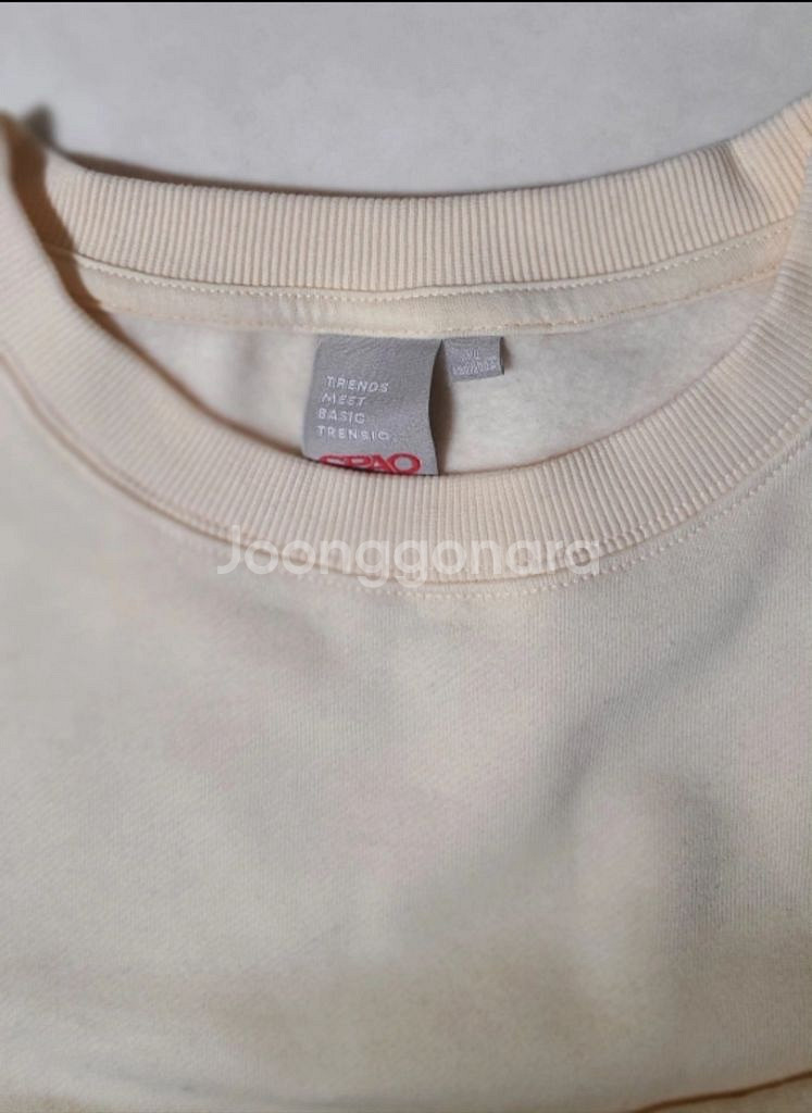 스파오 기모 맨투맨 티셔츠 남성 L XL사이즈 새상품--2