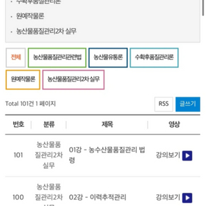 농산물품질관리사 평생교육