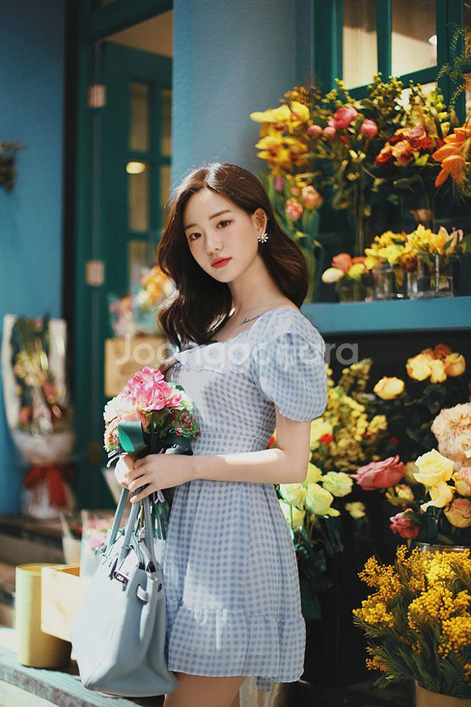 밀크코코아 스퀘어 원피스 체크원피스 오프숄더원피스--9