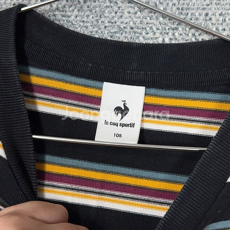 르꼬끄 남성 스트라이프 블랙 긴팔 티 105(XL)--2