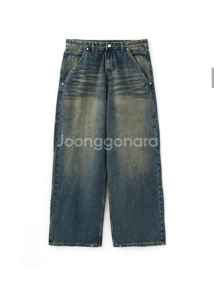 디앤에스알 헤리티지 플리츠 데님팬츠 블루 XL--1