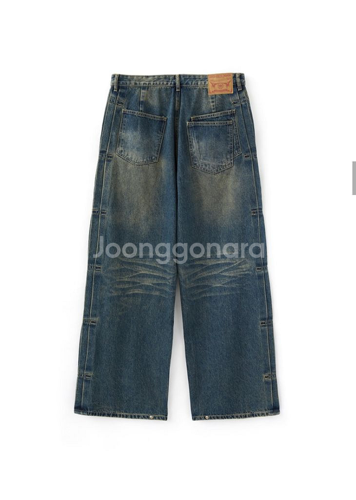 디앤에스알 헤리티지 플리츠 데님팬츠 블루 XL--2