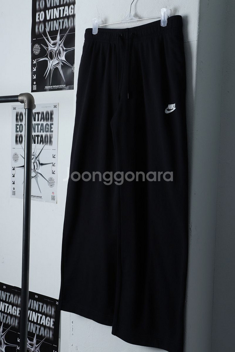 (M) 나이키 트레이닝복 바지 블랙 와이드핏 올드스쿨--0