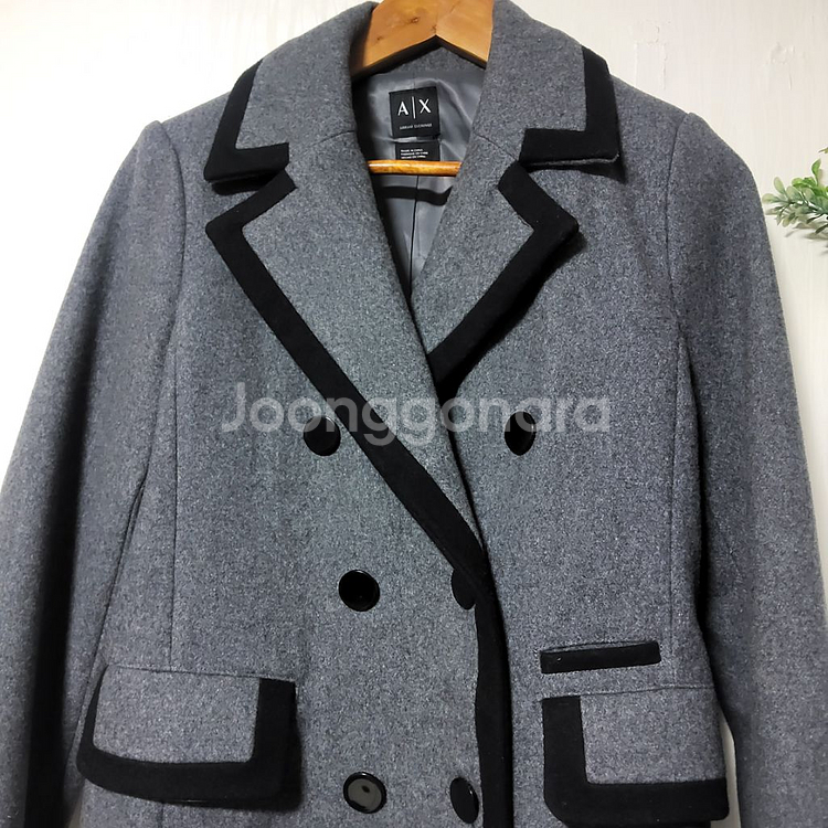 명품 알마니 익스체인지 여성 고급 모직 코트 자켓--1