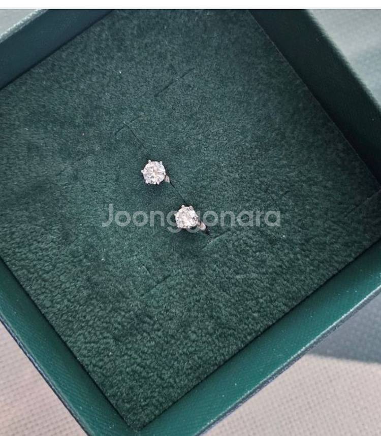 3부 랩다이아몬드 화이트 골드 피어싱 14k--1