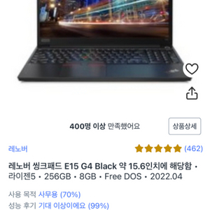 레노버 노트북 급처 씽크패드 e15 g4 신품급