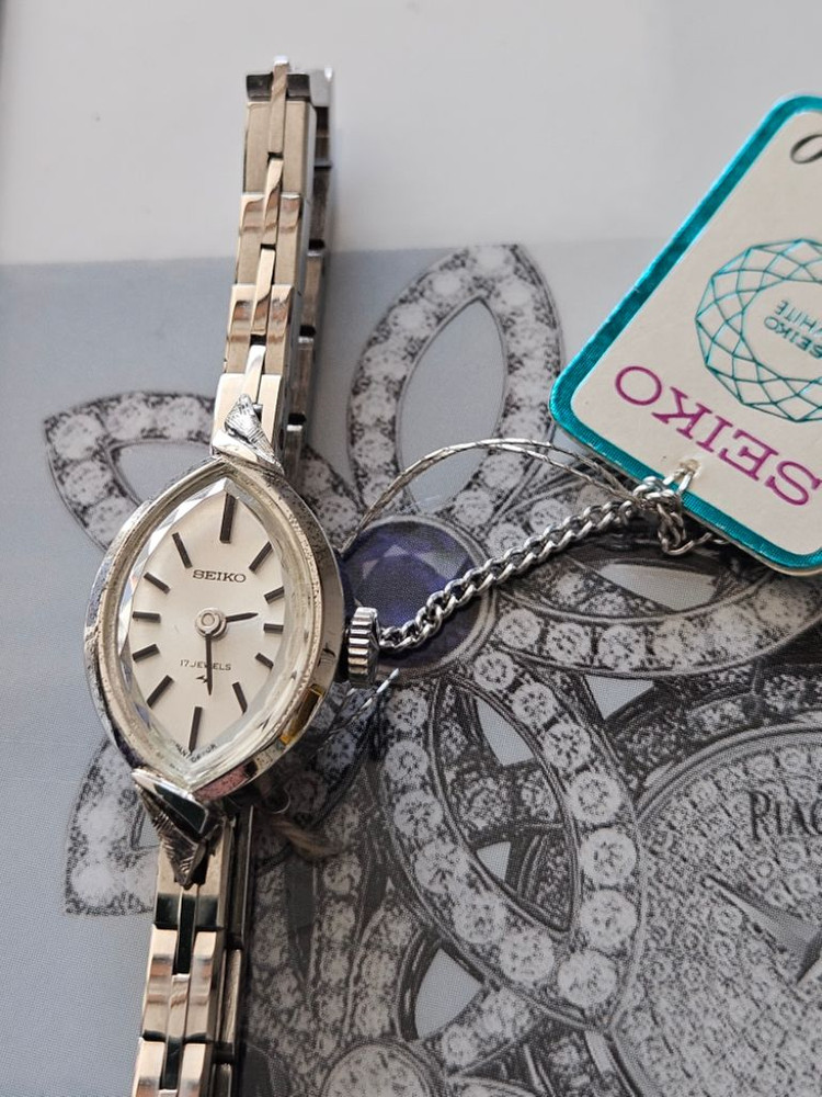 빈티지 세이코 여성용 수동태엽식 메탈 시계 /JAPAN--1