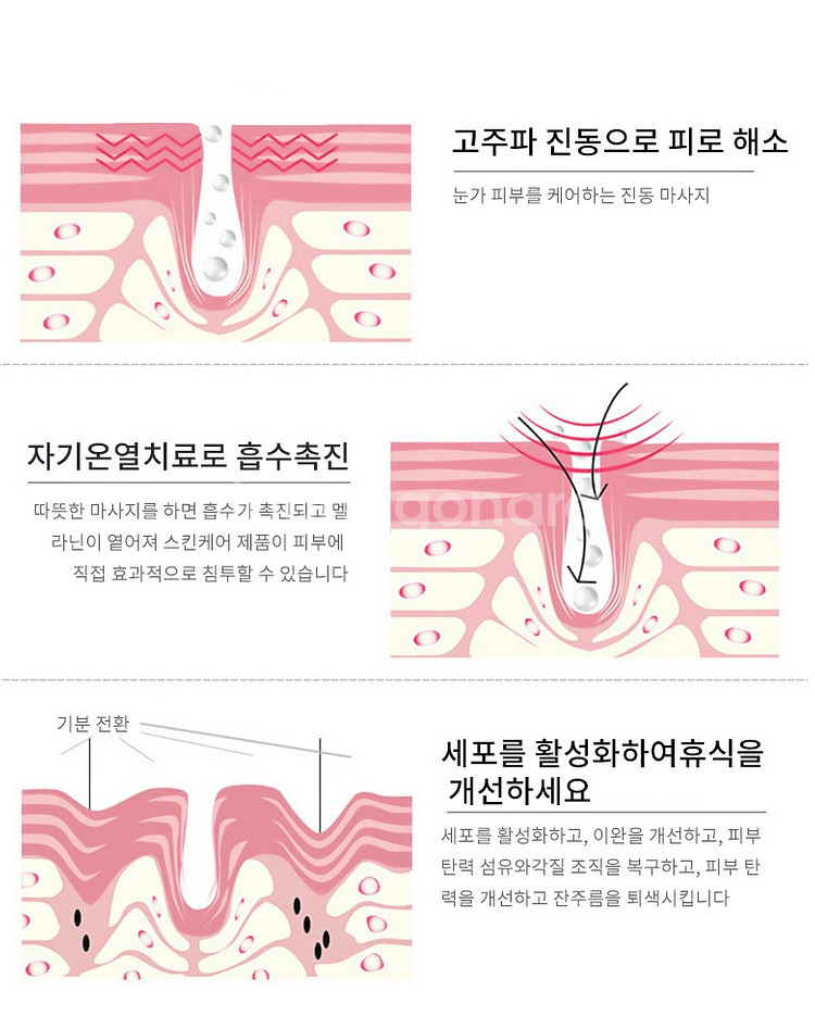 넥브느로 휴대용 온열 진동 눈가 입가 위주 마사지기--6