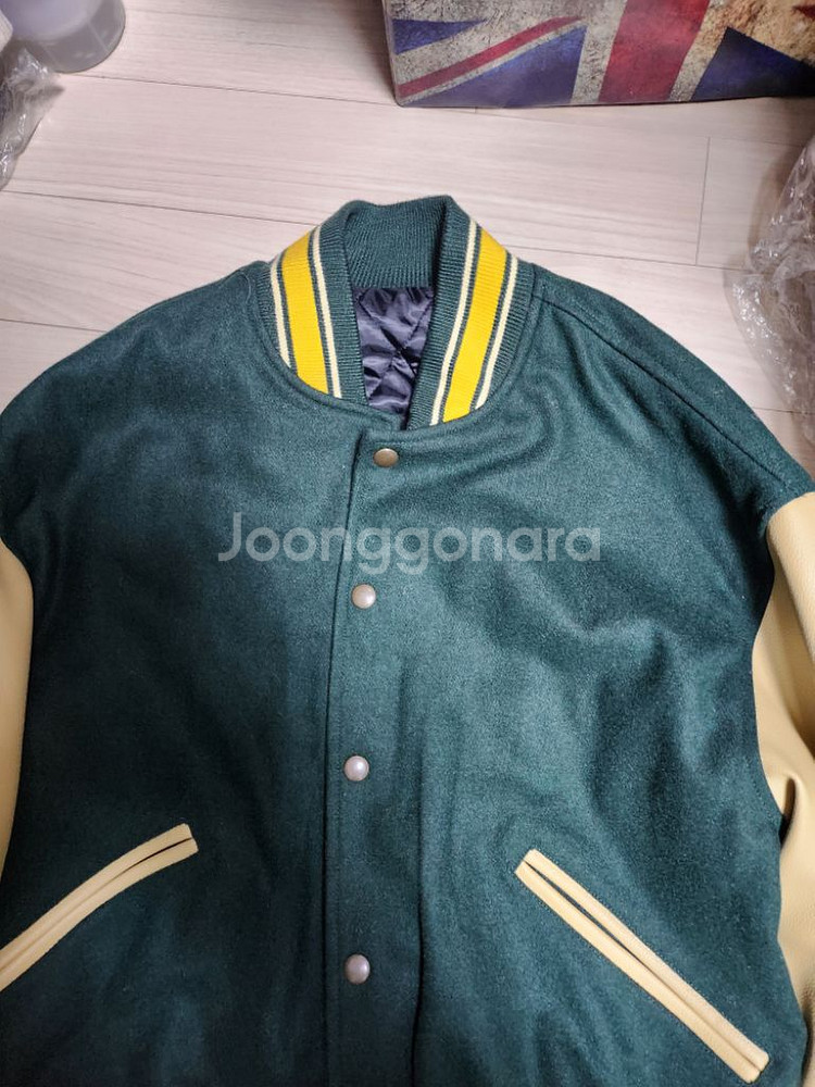 라퍼지스토어 정품 레더 바시티 자켓 100사이즈--1