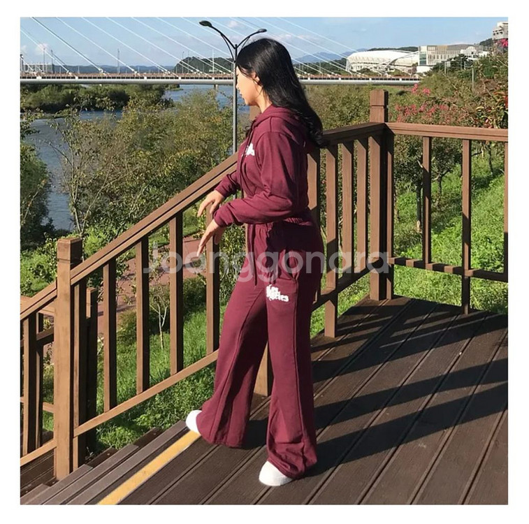 크롭 기모 후드 트레이닝세트--1