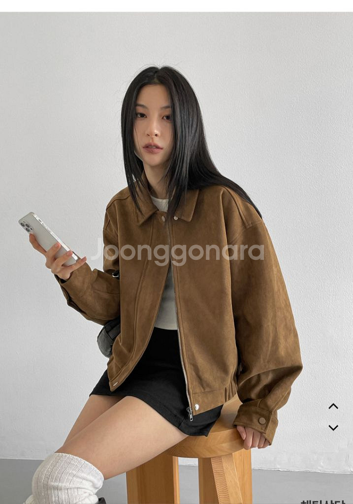 블랙업 월터 스웨이드 블루종 점퍼새상품--1