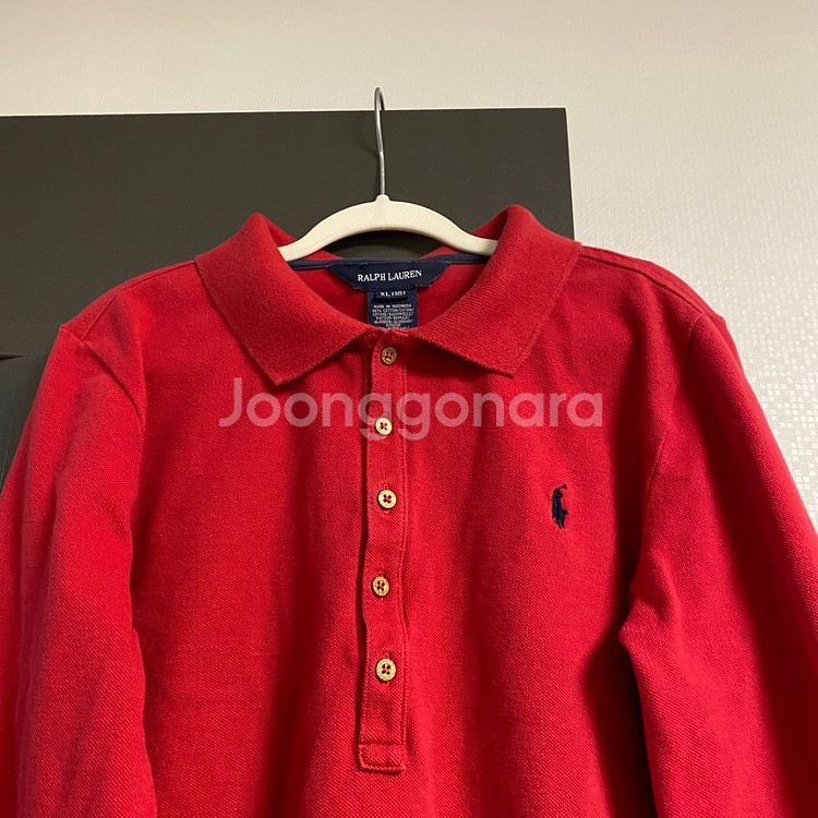 (정품) 폴로 걸즈 레드 카라 긴팔 티셔츠 XL--1