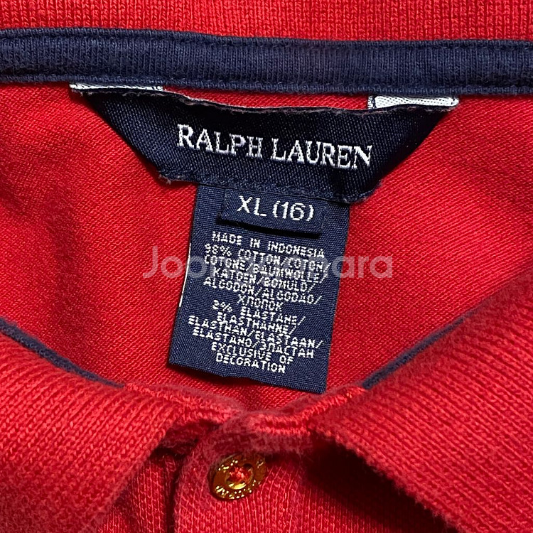 (정품) 폴로 걸즈 레드 카라 긴팔 티셔츠 XL--4