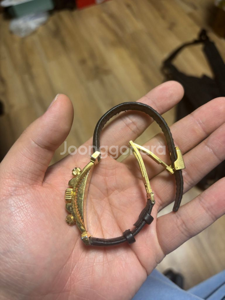 드바스크 금장 가죽 팔찌--3